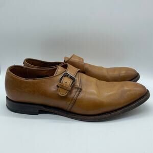 Allen Edmonds Men's 11 Walnut Brown Leather Side Buckle Monk Strap Dress Shoes